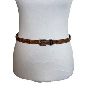 Banana Republic Brown Skinny Belt Bridal Leather Sz S Studded Sides England